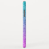 Glam Paars Aqua Glitter Glans Gradiënt Monogram Case-Mate iPhone Case (Achterkant/rechts)