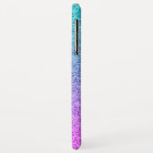 Glam Paars Aqua Glitter Glans Gradiënt Monogram Case-Mate iPhone Case (Achterkant/links)