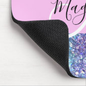 Glam Paars, blauw en groen glitter Sparkle Monogra Muismat (Hoek)