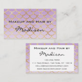 Glam Paars en Gold Mermaid Glitter Makeup Artist Visitekaartje (Voorkant / Achterkant)