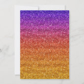 Glam paars en oranje verloop glitters Zweet 16 Kaart (Achterkant)