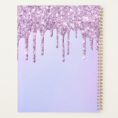 Glam Paars Glitter Drift Elegant Monogram Planner (Achterkant)