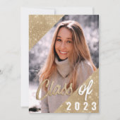 Glam Paars Gold Glitter Border Photo Afstuderen Kaart (Voorkant)