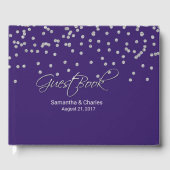 Glam Paars met diamanten bruiloft Gastenboek (Voorkant)