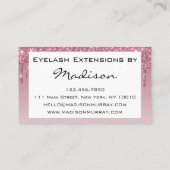 Glam Paars Roos Gold Glitter Drift Eyelash Visitekaartje (Achterkant)