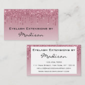 Glam Paars Roos Gold Glitter Drift Eyelash Visitekaartje (Voorkant / Achterkant)