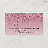 Glam Paars Roos Gold Glitter Drift Eyelash Visitekaartje (Voorkant)