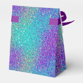 Glam Paars Turquoise Glitterende Glans Gradiënt Bedankdoosjes (Achterkant)