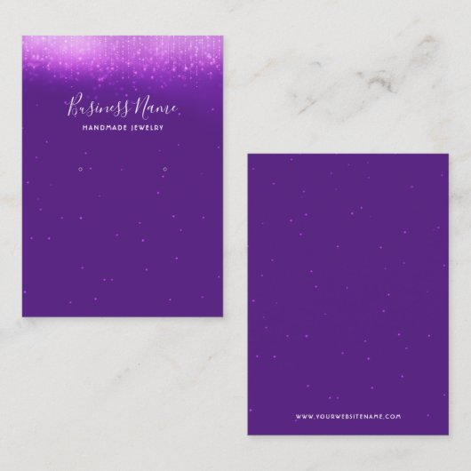 Glam Paars Veroorning Juwelier Display Visitekaartje (Voorkant / Achterkant)