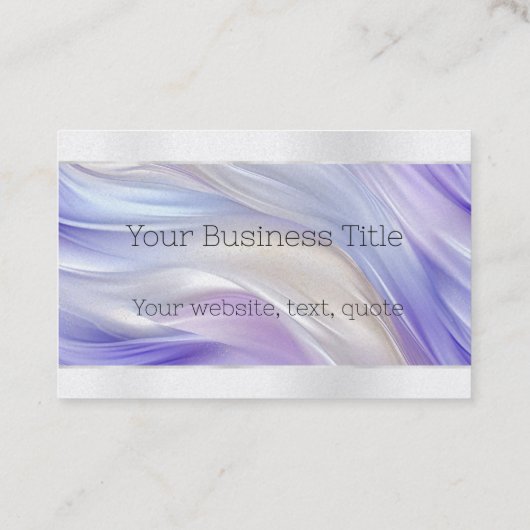 Glam Paarse Blauwe Parel Swirls Monogram Visitekaartje (Achterkant)