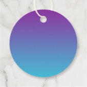 Glam Paarse Blauwgroen Bat Mitzvah Bedankjes Labels (Achterkant)