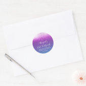 Glam Paarse Blauwgroen Bat Mitzvah Ronde Sticker (Envelop)