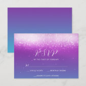 Glam Paarse Blauwgroen Bat Mitzvah RSVP Kaartje (Voorkant / Achterkant)