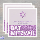 Glam Paarse Chic Elegant Religious Bat Mitzvah Servet