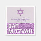 Glam Paarse Chic Elegant Religious Bat Mitzvah Servet (Voorkant)