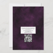  Glam Paarse Eigenaars Gothic Wedding QR Code Kaart (Achterkant)