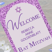 Glam Paarse Elegante Chic Bat Mitzvah Welkom Poster