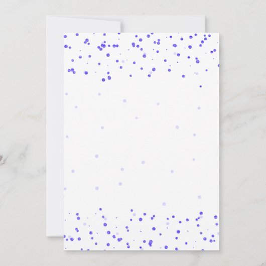 Glam Paarse Faux Folie Stippen Sweet 16 Party Kaart (Achterkant)