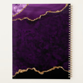 Glam Paarse Fluwelen Agate Geode Gold Script Planner (Achterkant)