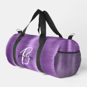Glam Paarse Geborsteld Metaal Zwart Wit Monogram  Plunjezak (Rechterhoek)