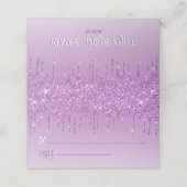 Glam Paarse Glitter Drip Elegant gepersonaliseerd Plaatskaartje (Buitenkant ongevouwen)