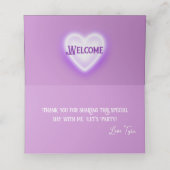 Glam Paarse Glitter Drip Elegant gepersonaliseerd Plaatskaartje (Binnenkant ongevouwen)