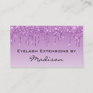 Glam Paarse Glitter Druppels Make-up Wimpers Visitekaartje