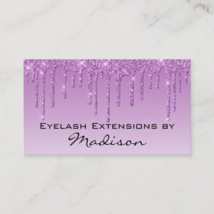 Glam Paarse Glitter Druppels Make-up Wimpers Visitekaartje