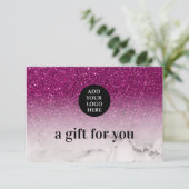 Glam Paarse Glitter Ombre Marble upload je logo (Staand voorkant)