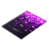 Glam Paarse glitter Sparkle Stars Notitieboek (Linkerzijde)