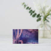 Glam Paarse Glow Chic Glamor Pearls Elegant Visitekaartje (Staand voorkant)