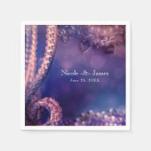 Glam Paarse Glow Chic Glamor Pearls Servet (Voorkant)