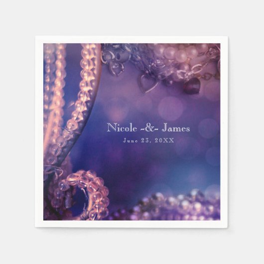 Glam Paarse Glow Chic Glamor Pearls Servet (Voorkant)