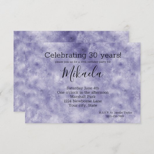 Glam Paarse Kaart (Voorkant / Achterkant)