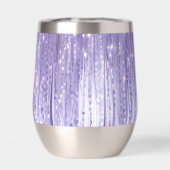 Glam Paarse Lavendel Tinsel Stripes Kerst (Achterkant)