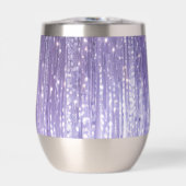 Glam Paarse Lavendel Tinsel Stripes Kerst (Voorkant)