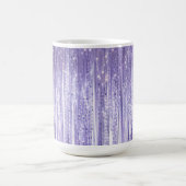 Glam Paarse Lavendel Tinsel Stripes Kerst Koffiemok (Center)