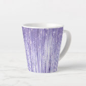 Glam Paarse Lavendel Tinsel Stripes Kerst Latte Mok (Rechterhoek)