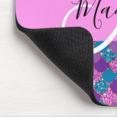 Glam Paarse Mermaid Glitter Sparkles Monogram Muismat (Hoek)