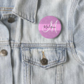 Glam Paarse Metaalachtige Roze Honingraat Monogram Ronde Button 5,7 Cm (In situ)