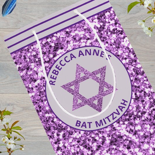 Glam Paarse partij gunsten of Cadeaus Bat Mitzvah Medium Cadeauzakje