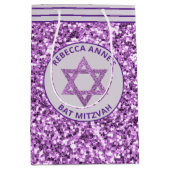 Glam Paarse partij gunsten of Cadeaus Bat Mitzvah Medium Cadeauzakje (Voorkant)