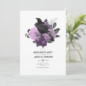 Glam Paarse Raven Gothic Bachelorette Party Kaart (Staand voorkant)