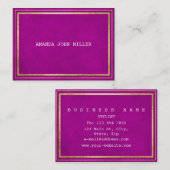 Glam Paarse Roze Gouden Fluweel Wit Vip Visitekaartje (Voorkant / Achterkant)