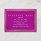 Glam Paarse Roze Gouden Fluweel Wit Vip Visitekaartje (Achterkant)