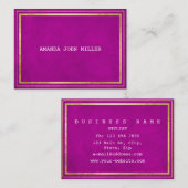 Glam Paarse Roze Gouden Fluweel Wit Vip Visitekaartje (Voorkant / Achterkant)