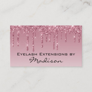 Glam Paarse Roze Gouden Glitter Druppels Make-up W Visitekaartje