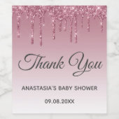 Glam Paarse roze roze roodbruin Goud Hartelijk dan Wijn Etiket (Enkel label)