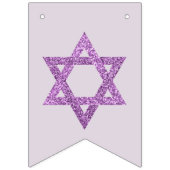 Glam Paarse Sparkle Girl Chic Elegant Bat Mitzvah Vlaggetjes (Eerste vlag)