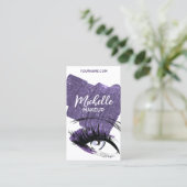 Glam Paarse Sparkly Glittery Eye Make-up Artiest Visitekaartje (Staand voorkant)